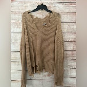 Womens distressed sweater